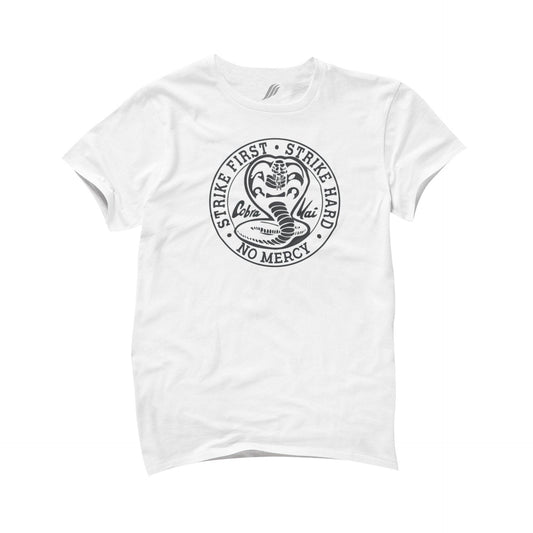 Playera Cobra Kai Blanca Miyagi Do Impresión De Alta Calidad - QONAN FIGHTWEAR MEXICO